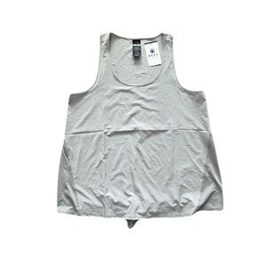 ACTIVE Light Gray Relaxed Tank Top with Gathered Hem